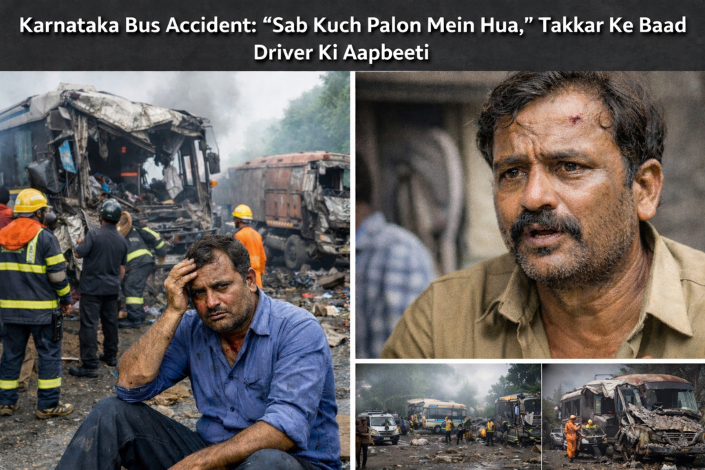 Karnataka Bus Accident: ड्राइवर ने बताया वो खौफनाक पल जब ट्रक बस से टकराया Karnataka Bus Accident